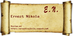 Ernszt Nikola névjegykártya